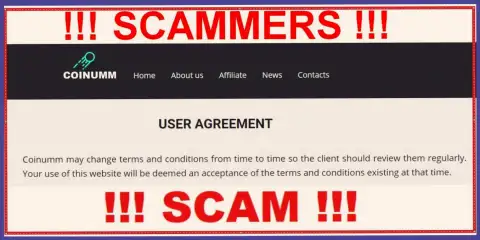 Coinumm Com Swindlers can change their client agreement at any time