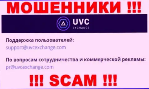 Установить контакт с internet-махинаторами UVCEXCHANGE OÜ можете по этому е-майл (инфа была взята с их сайта)
