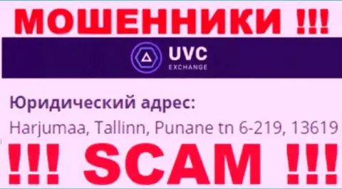 UVCExchange Com - это преступно действующая компания, которая отсиживается в оффшоре по адресу - Harjumaa, Tallinn, Punane tn 6-219, 13619