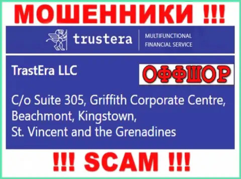 Suite 305, Griffith Corporate Centre, Beachmont, Kingstown, St. Vincent and the Grenadines - оффшорный юридический адрес мошенников Trustera Global, расположенный у них на web-ресурсе, БУДЬТЕ БДИТЕЛЬНЫ !