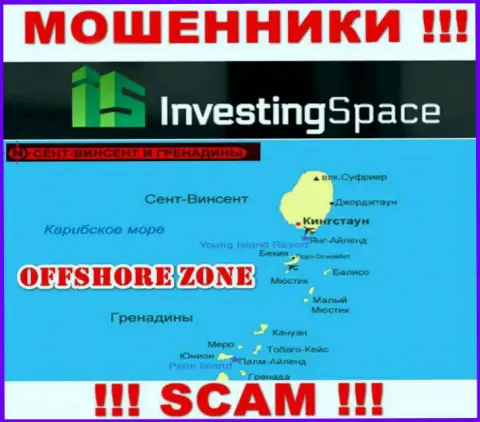 InvestingSpace расположились на территории - St. Vincent and the Grenadines, избегайте работы с ними