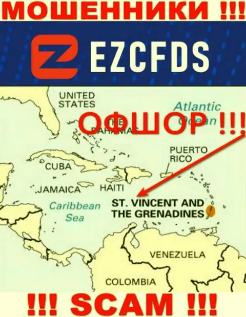 St. Vincent and the Grenadines - офшорное место регистрации жуликов ЕЗЦФДС, предоставленное на их сайте