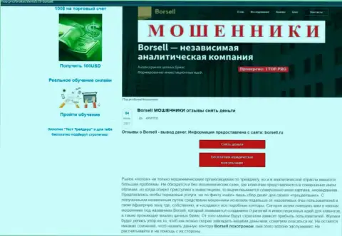 Обзор scam-проекта ООО БОРСЕЛЛ - это МОШЕННИКИ !!!