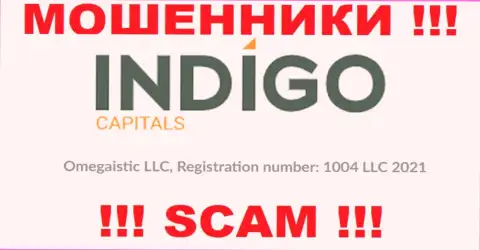 Регистрационный номер еще одной преступно действующей компании IndigoCapitals - 1004 LLC 2021
