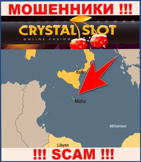 Malta - здесь, в оффшорной зоне, отсиживаются мошенники КристалСлот