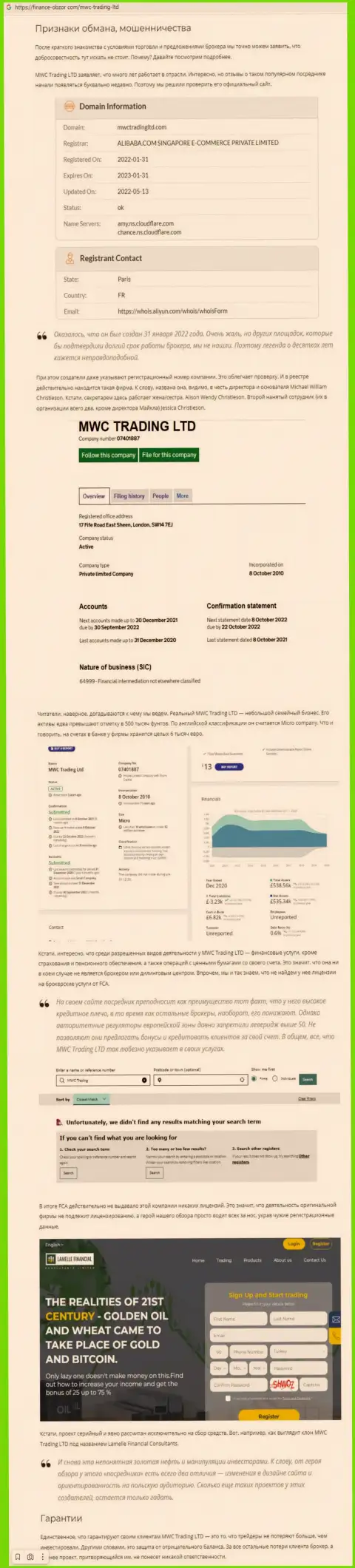 MWC Trading LTD - это МОШЕННИК !!! Анализ условий сотрудничества