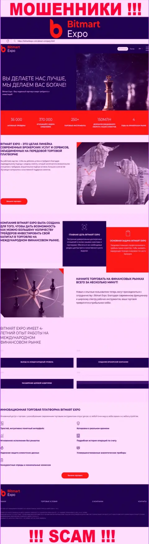 Официальная страница конторы БитмартЭкспо