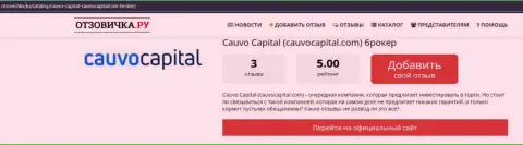 Компания CauvoCapital, в краткой статье на сайте otzovichka ru