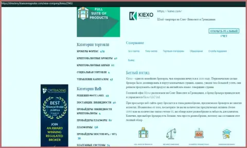 Обзор условий торгов компании Kiexo Com выложен в публикации и на информационном ресурсе directory financemagnates com