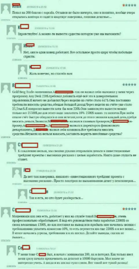 Отзывы валютных игроков ФОРЕКС конторы Супра ФН, размещенные ими на интернет-ресурсе boexpert ru